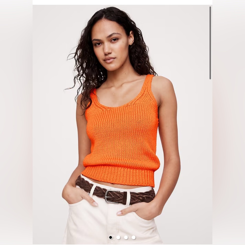 Banana republic Vibrant Orange cotton Knit Sweater Tank
